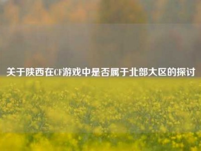 关于陕西在CF游戏中是否属于北部大区的探讨