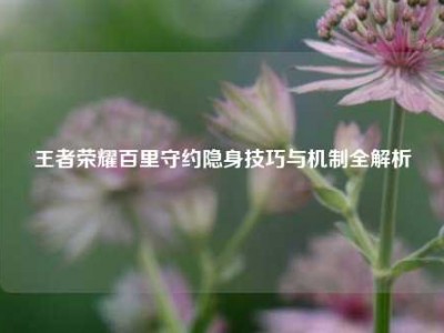 王者荣耀百里守约隐身技巧与机制全解析