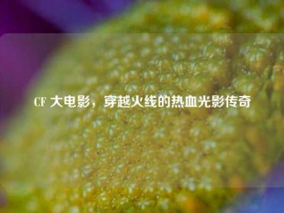 CF 大电影，穿越火线的热血光影传奇