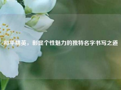 和平精英，彰显个性魅力的独特名字书写之道