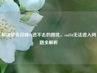解决使命召唤16进不去的困扰，cod16无法进入问题全解析