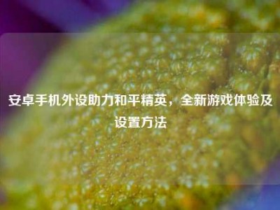 安卓手机外设助力和平精英，全新游戏体验及设置     