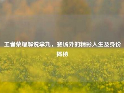 王者荣耀解说李九，赛场外的精彩人生及身份揭秘