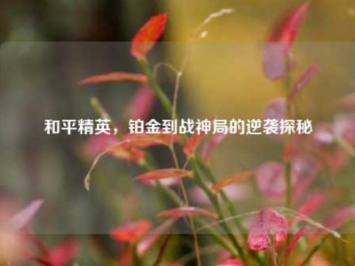 和平精英，铂金到战神局的逆袭探秘