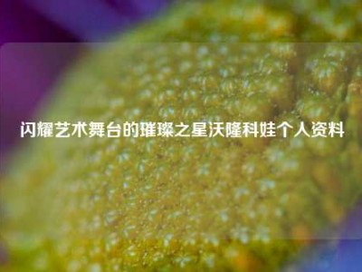 闪耀艺术舞台的璀璨之星沃隆科娃个人资料