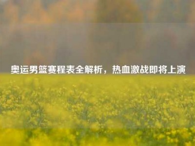 奥运男篮赛程表全解析，热血激战即将上演