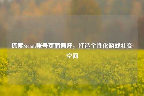 探索Steam账号页面偏好,打造个性化游戏社交空间