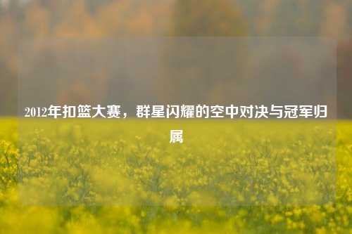 2012年扣篮大赛,群星闪耀的空中对决与冠军归属