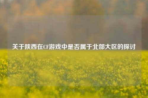 关于陕西在CF游戏中是否属于北部大区的探讨